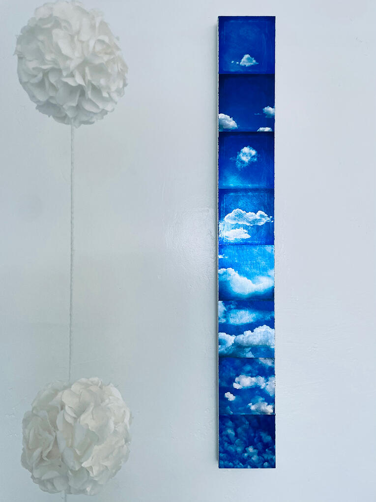 Vertical Cloud montage, 4" x 32"