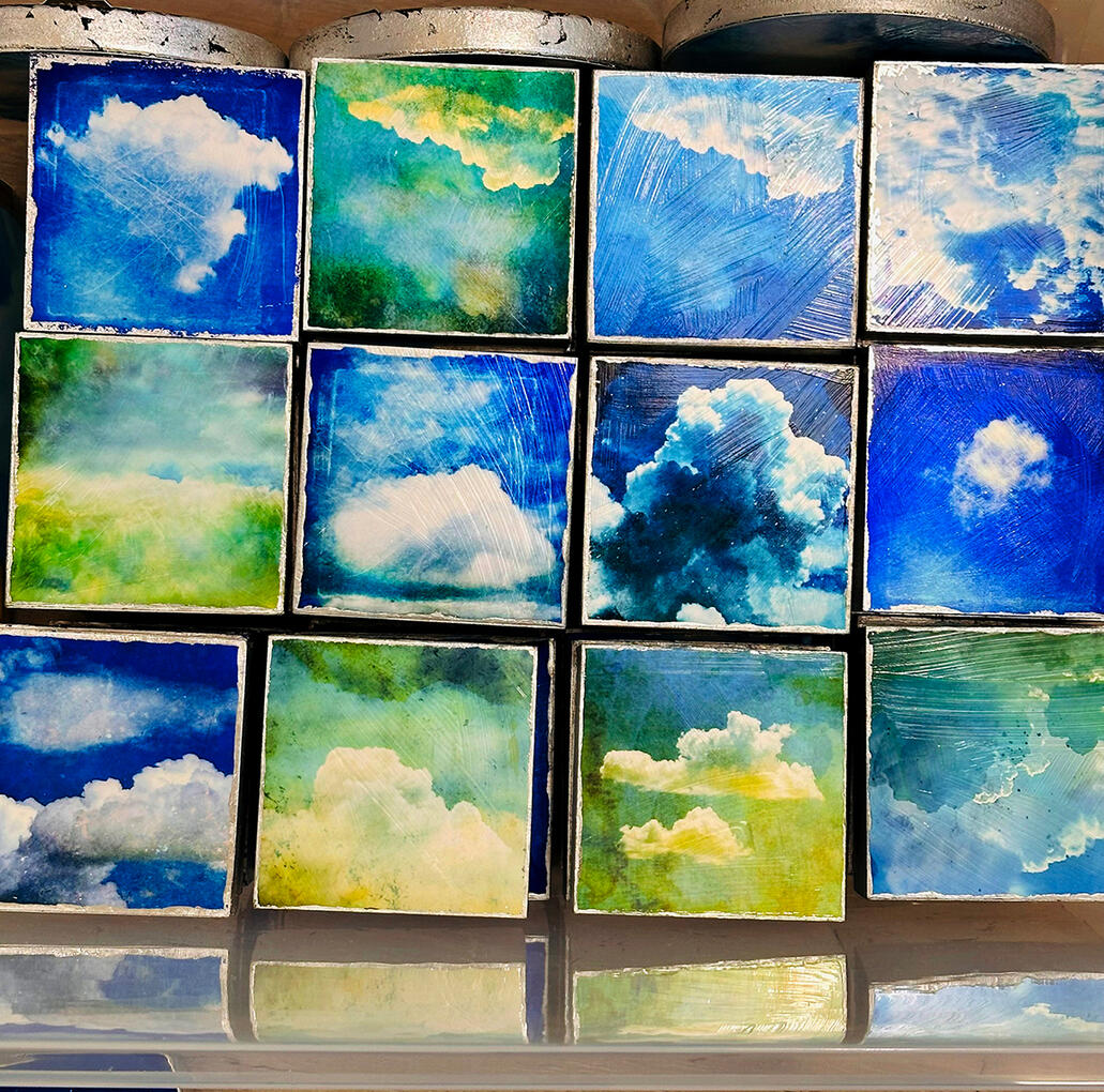Collection of 4" x 4" mounted clouds
