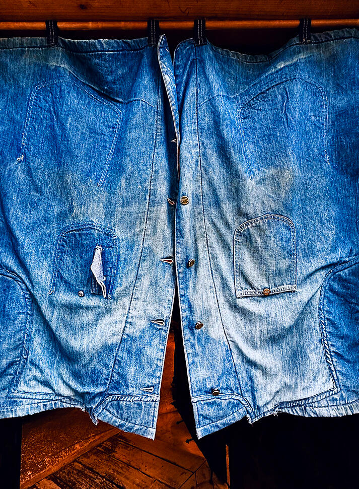 Photograph of denim noren, Japan
