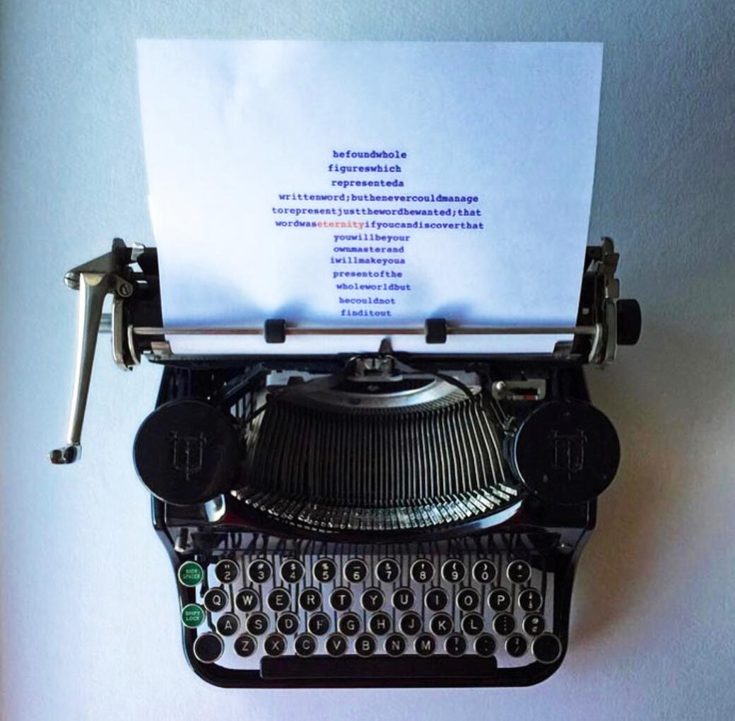 Typed paper in vintage typewriter