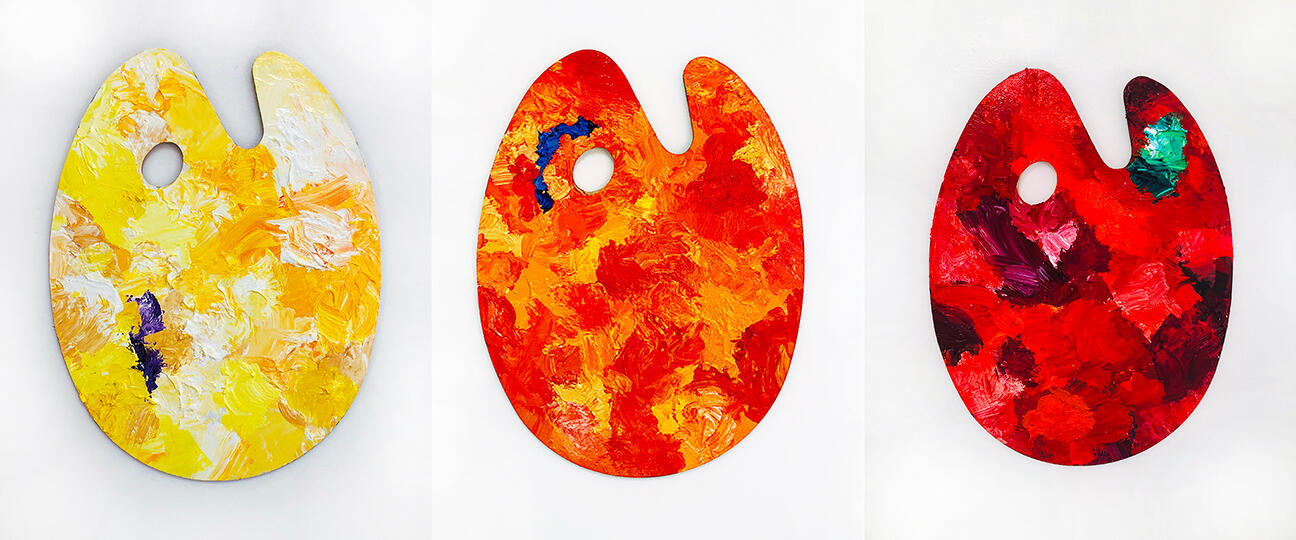 Orange Color Palette in Acrylic Paint
