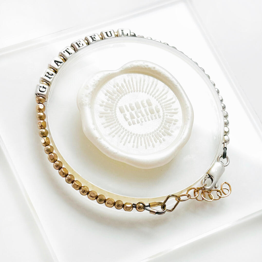 Grateful Sterling Silver and 14k Gold Bracelet