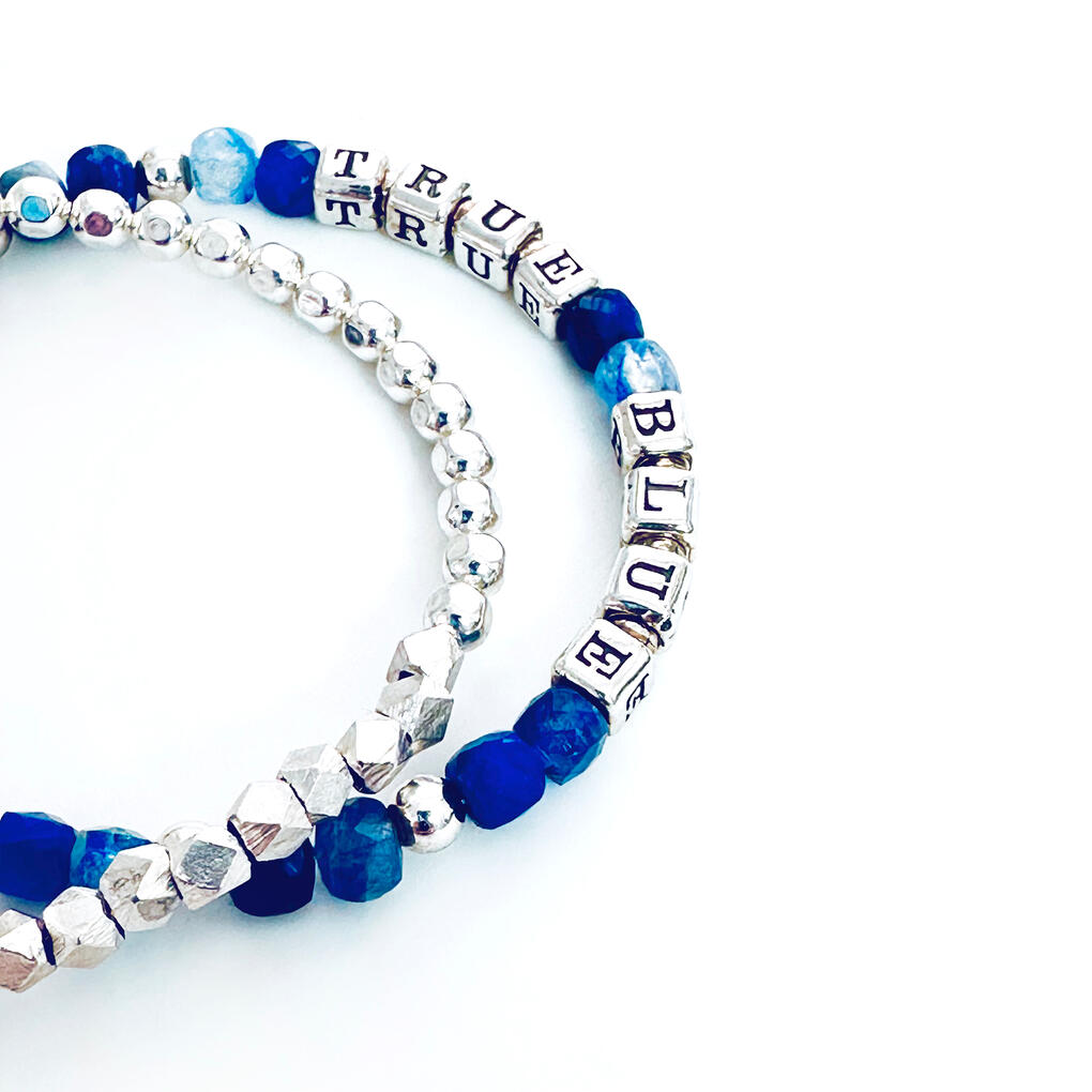 True Blue Sterling Silver and Lapis Lazuli Gemstone Bracelet